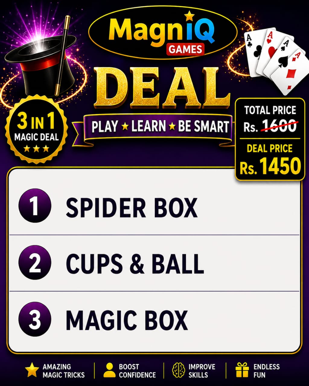 3 in 1 Magic Surprise Set – Mystery Tricks Collection