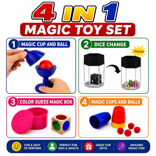 4 in 1 Magic Tricks Set – Fun Magic Combo for Everyone