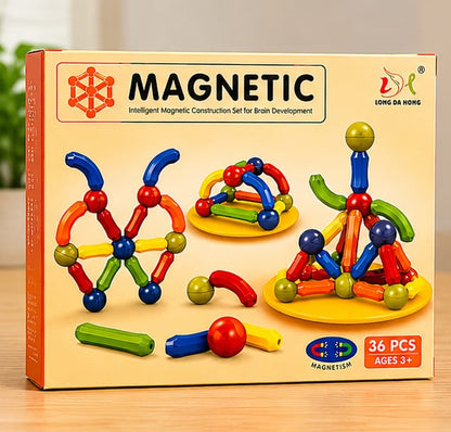 36 Pieces Magnetic Construction Building Set For Kids | Educational STEM Learning Toy