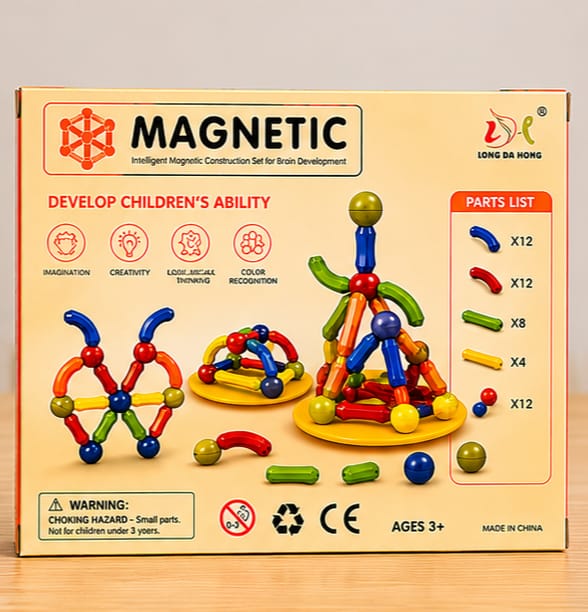 36 Pieces Magnetic Construction Building Set For Kids | Educational STEM Learning Toy