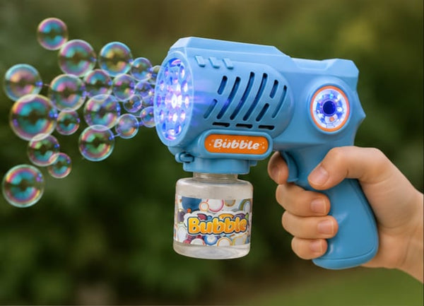 Kids Automatic Bubble Gun Toy | Cartoon Bubble Blaster With LED Lights