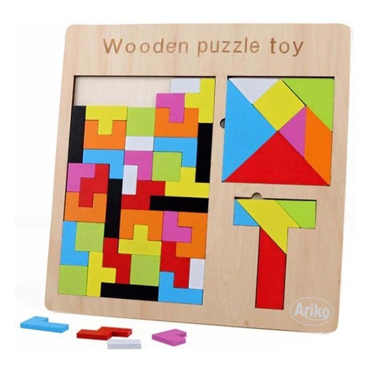 Wooden Tangram Puzzle Board Learning Toy For Kids