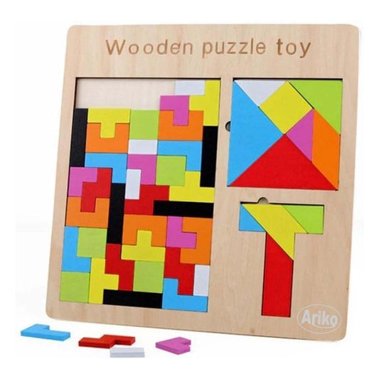 Wooden Tangram Puzzle Board Learning Toy For Kids