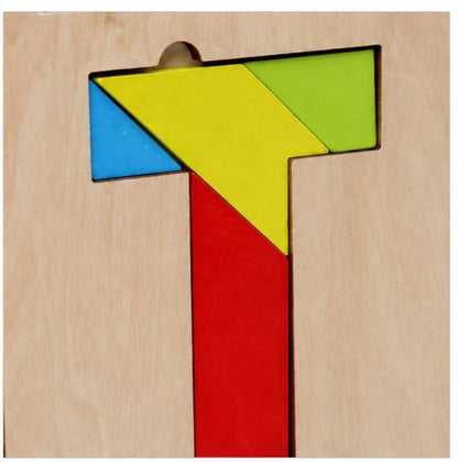 Wooden Tangram Puzzle Board Learning Toy For Kids