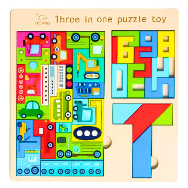 Wooden Tangram Puzzle Board Learning Toy For Kids