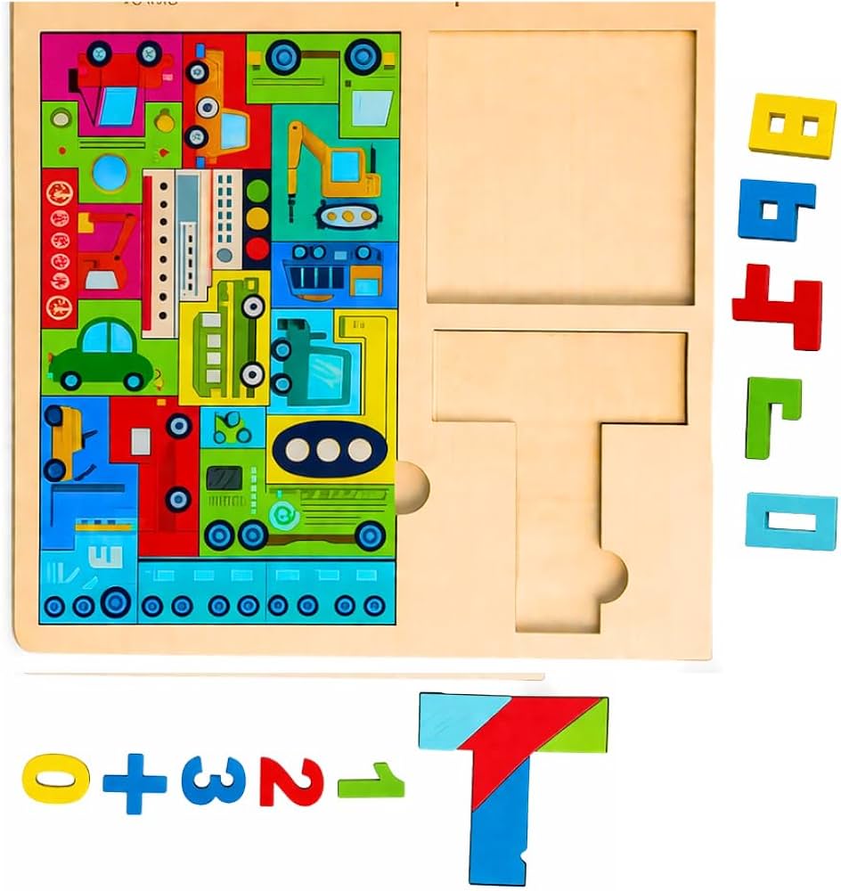 Wooden Tangram Puzzle Board Learning Toy For Kids