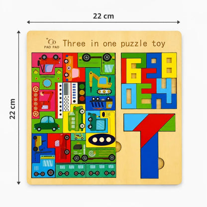 Wooden Tangram Puzzle Board Learning Toy For Kids